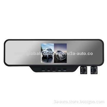 Car DVR Camera/Black Box with Dual-camera, Support 32GB SD Card, Replacement Rearview Mirror Display